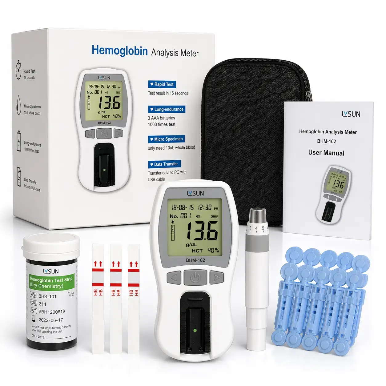 Portable Hemoglobin HCT Monitor for Travel and Wellness